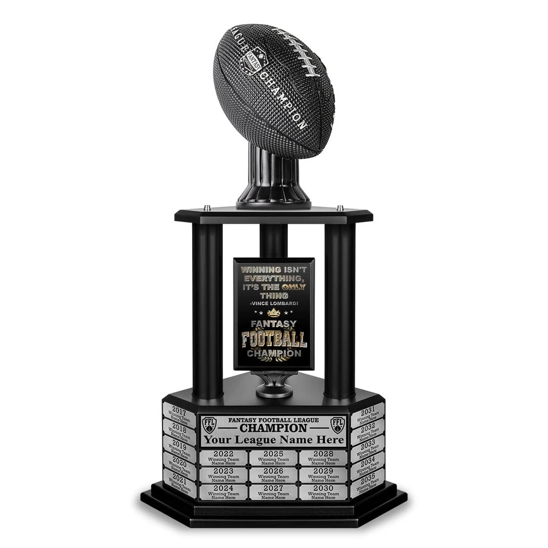 26"-56" Perpetual Fantasy Football Trophy - Black Football - Image 13