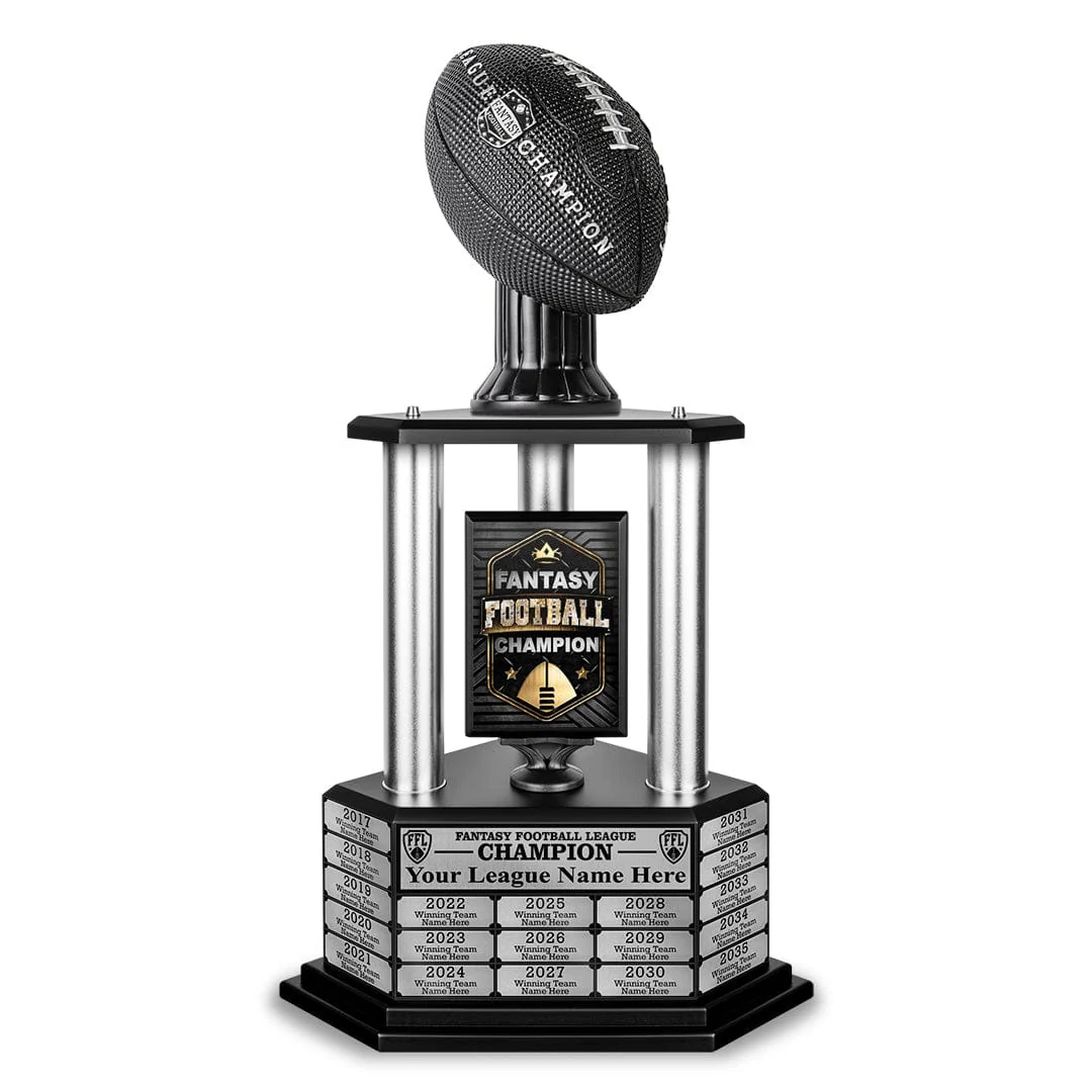 26"-56" Perpetual Fantasy Football Trophy - Black Football - Image 14