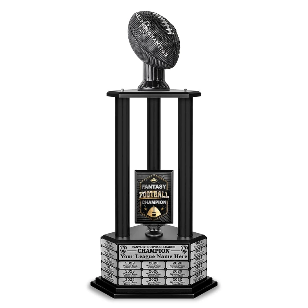 26"-56" Perpetual Fantasy Football Trophy - Black Football - Image 17