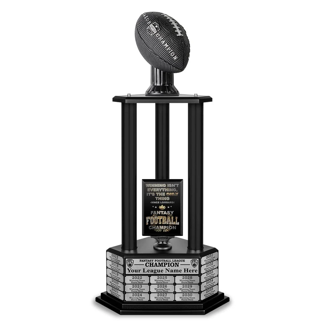 26"-56" Perpetual Fantasy Football Trophy - Black Football - Image 21
