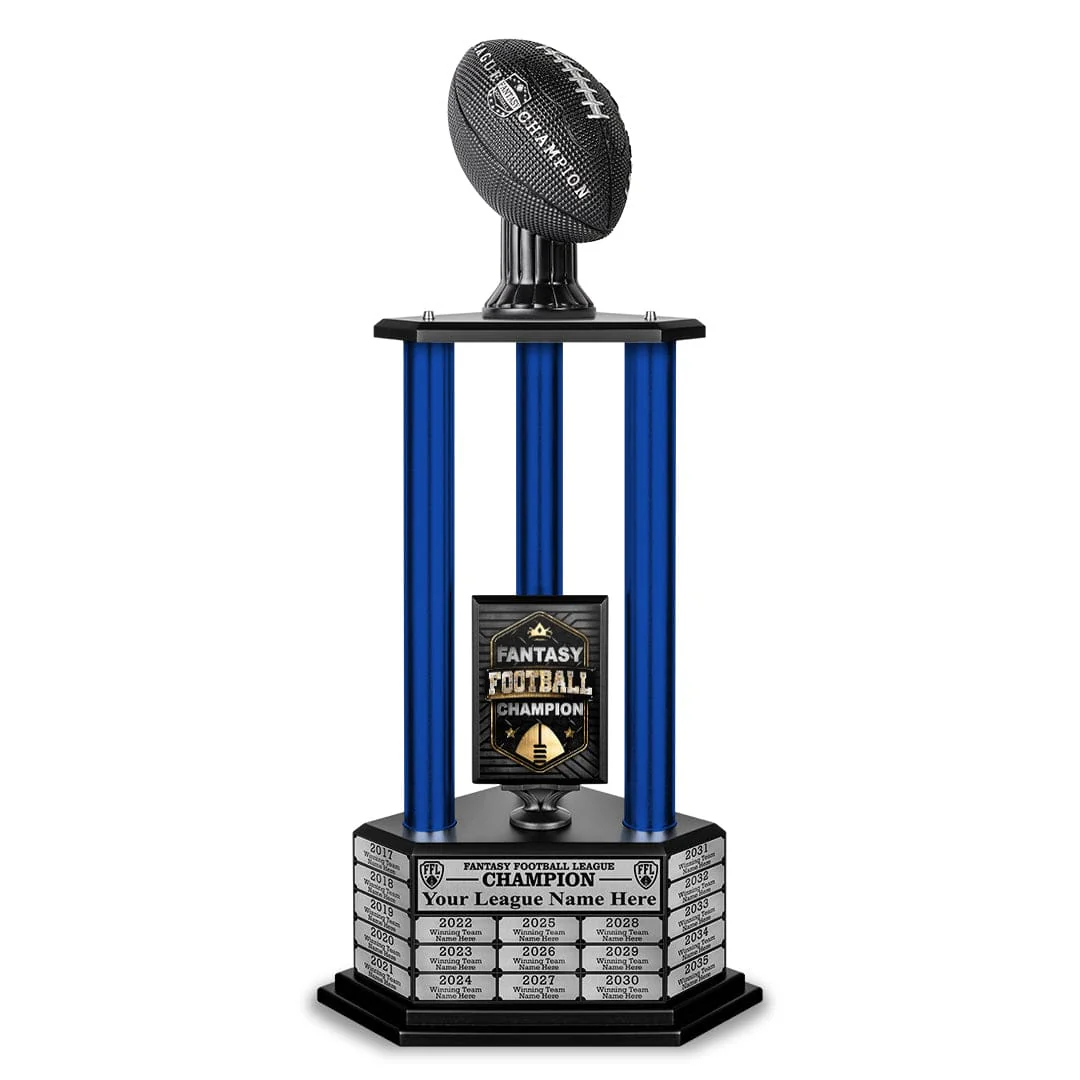 26"-56" Perpetual Fantasy Football Trophy - Black Football - Image 24