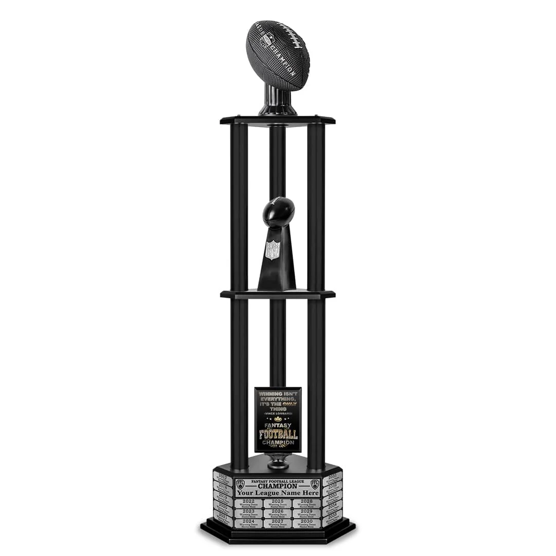 26"-56" Perpetual Fantasy Football Trophy - Black Football - Image 25