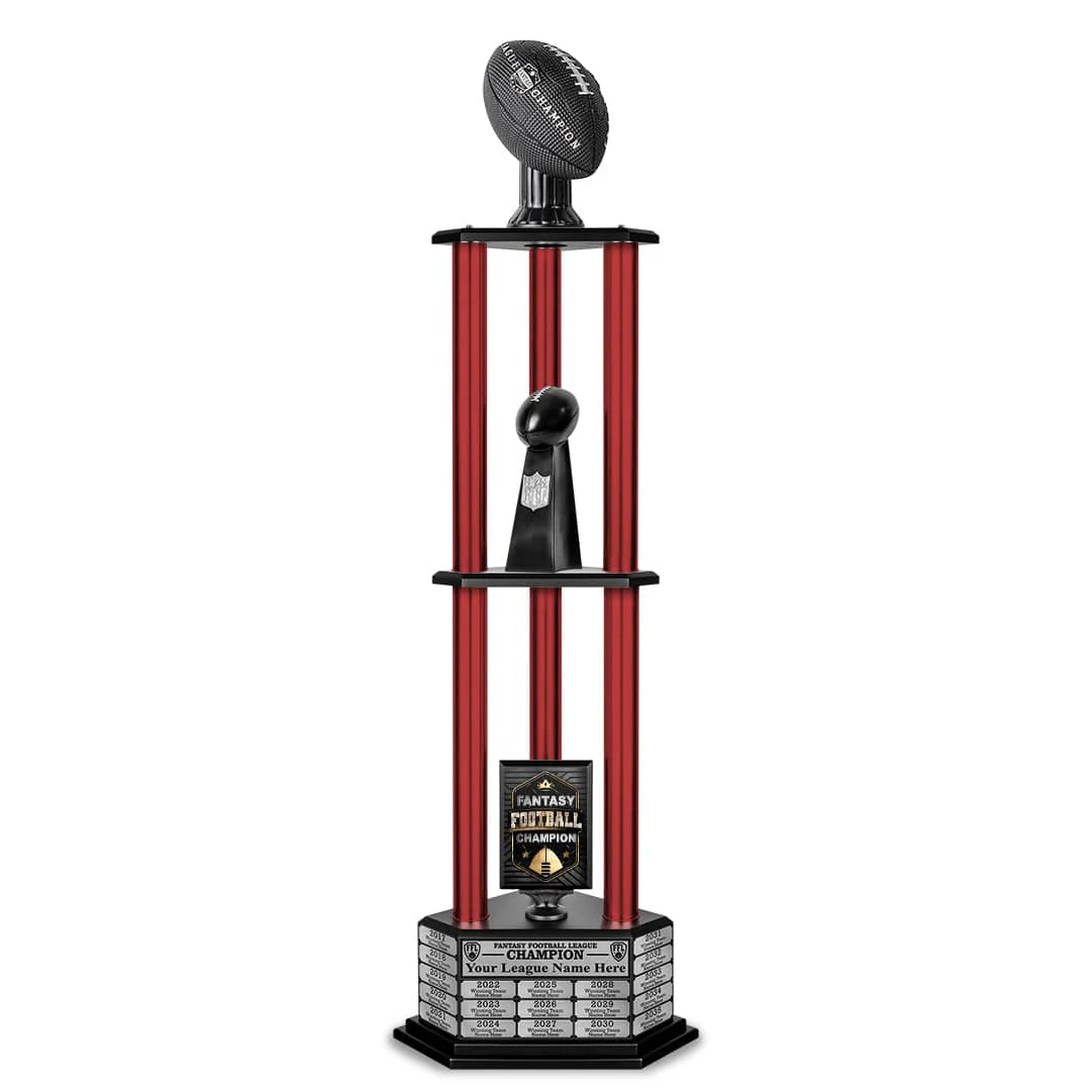 26"-56" Perpetual Fantasy Football Trophy - Black Football - Image 27
