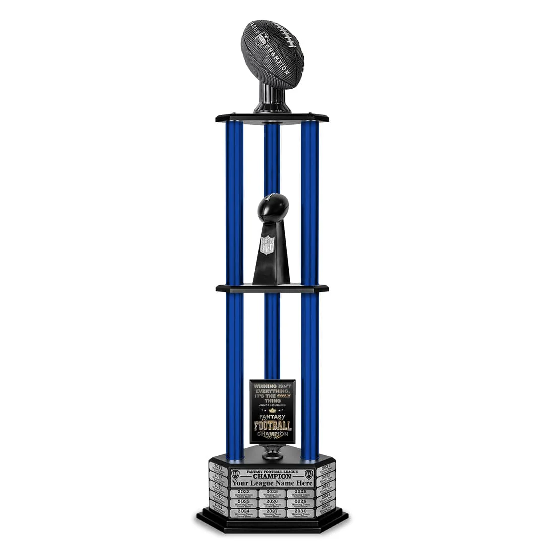 26"-56" Perpetual Fantasy Football Trophy - Black Football - Image 28