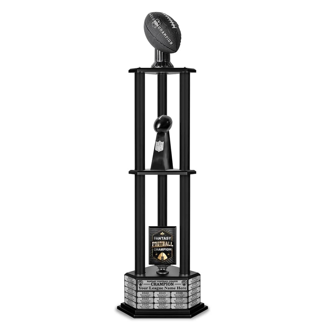 26"-56" Perpetual Fantasy Football Trophy - Black Football - Image 29