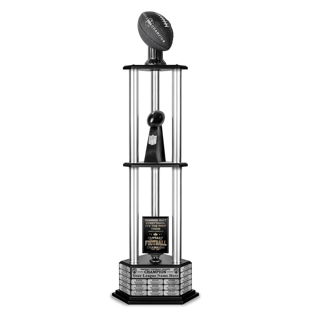 26"-56" Perpetual Fantasy Football Trophy - Black Football - Image 30