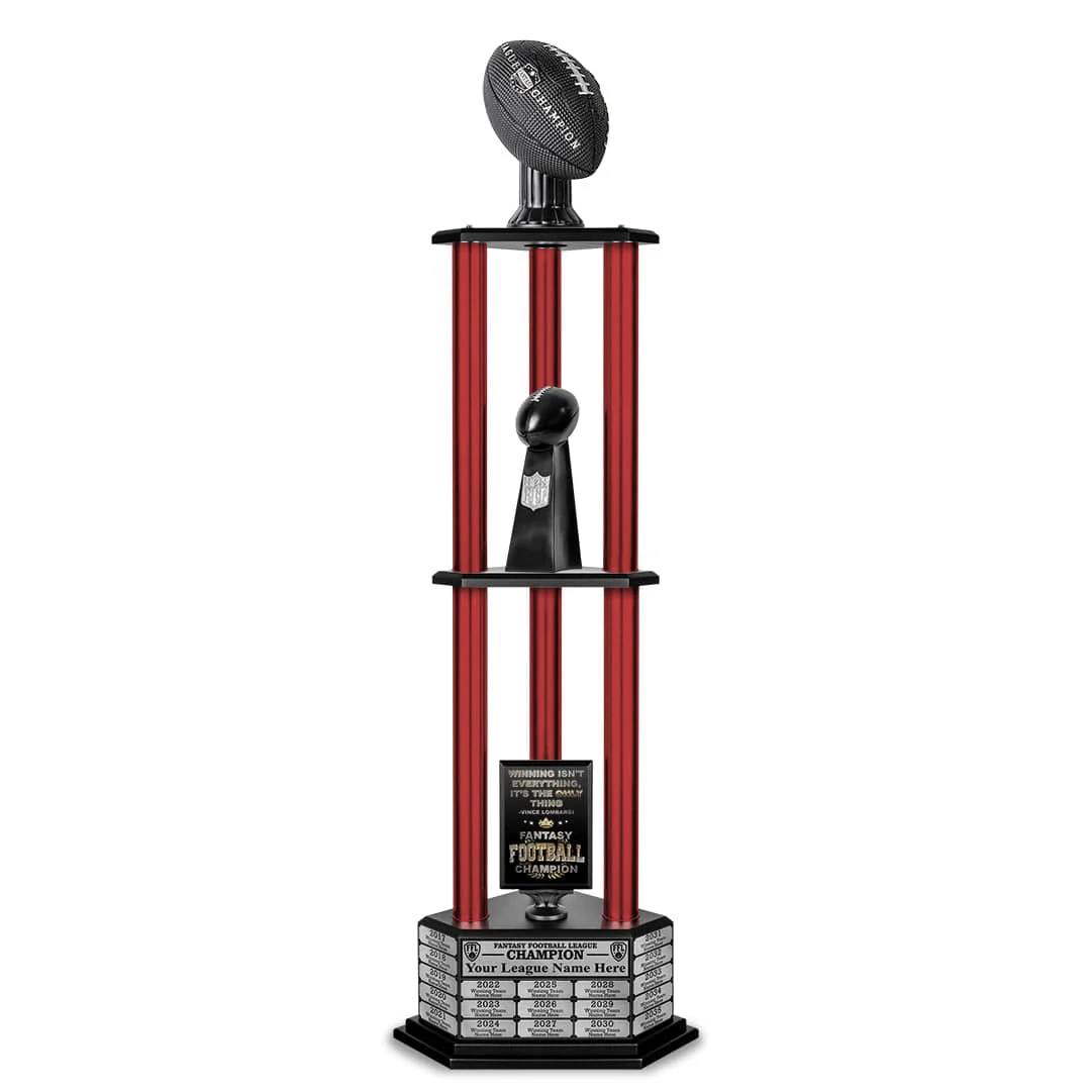 26"-56" Perpetual Fantasy Football Trophy - Black Football - Image 31