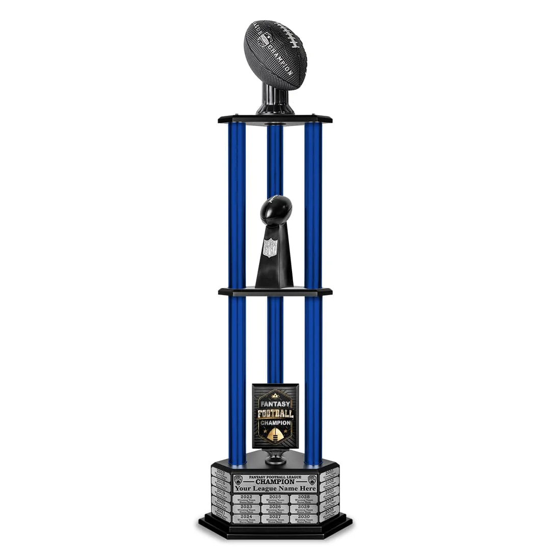 26"-56" Perpetual Fantasy Football Trophy - Black Football - Image 32