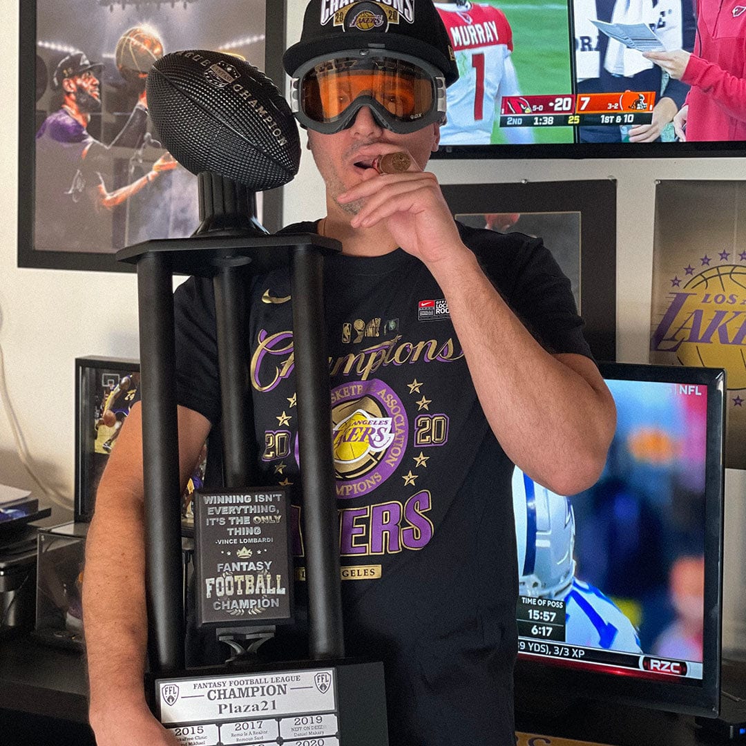 26"-56" Perpetual Fantasy Football Trophy - Black Football - Image 6