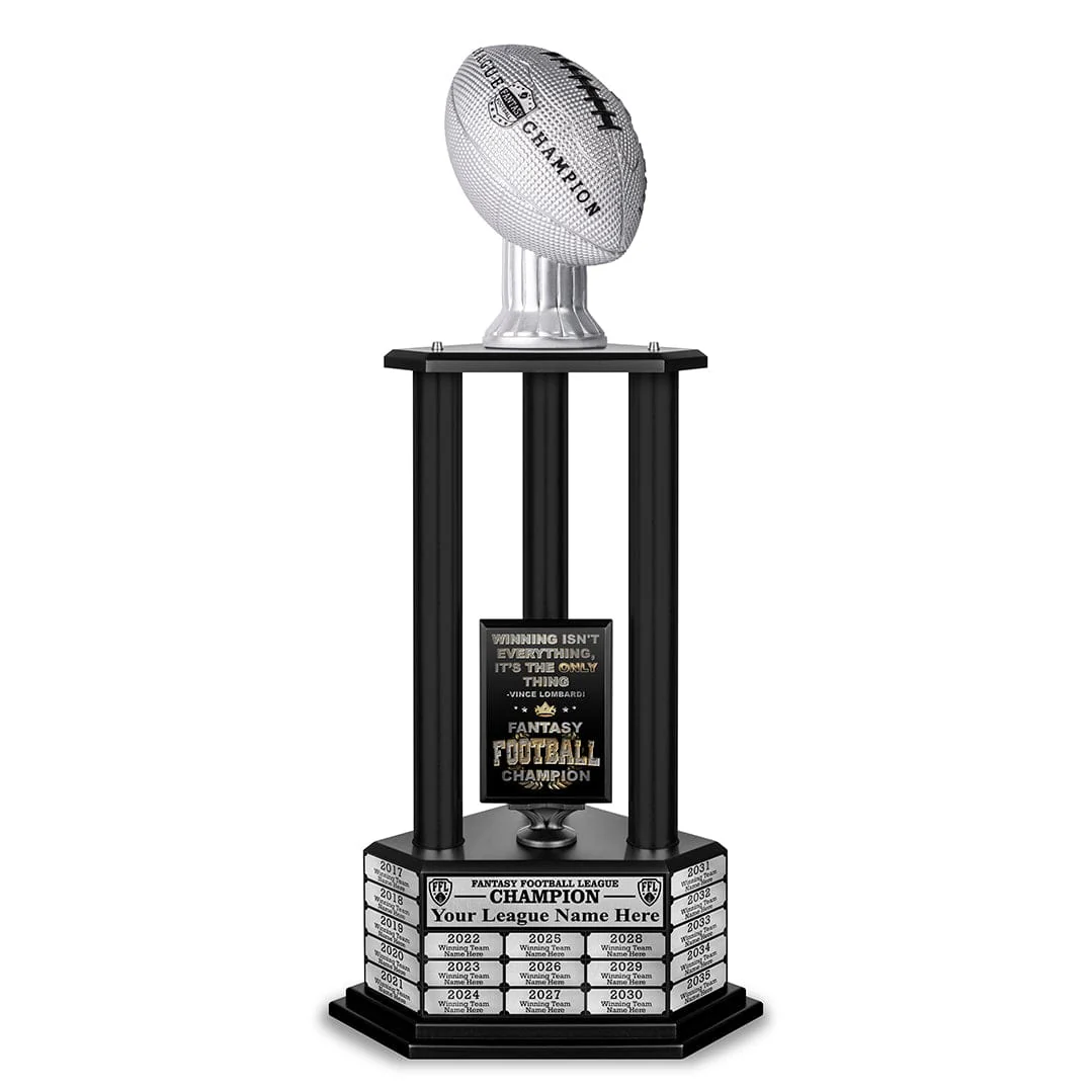 26"-56" Perpetual Fantasy Football Trophy - Silver Football - Image 20