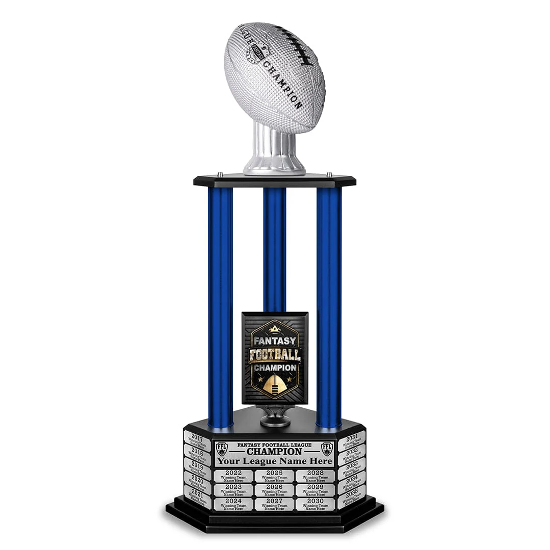 26"-56" Perpetual Fantasy Football Trophy - Silver Football - Image 22