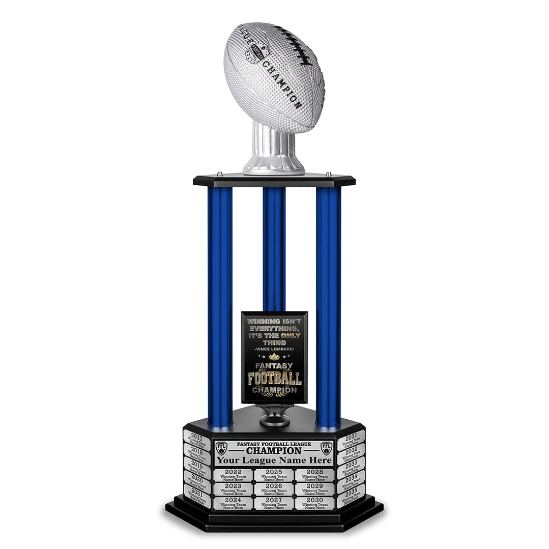 26"-56" Perpetual Fantasy Football Trophy - Silver Football - Image 23