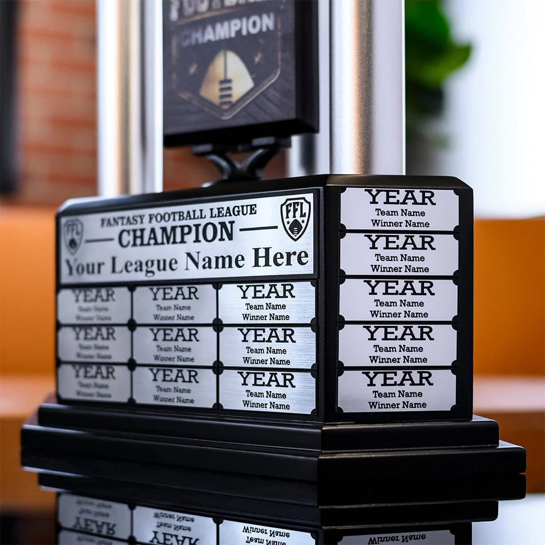 26"-56" Perpetual Fantasy Football Trophy - Silver Football - Image 3