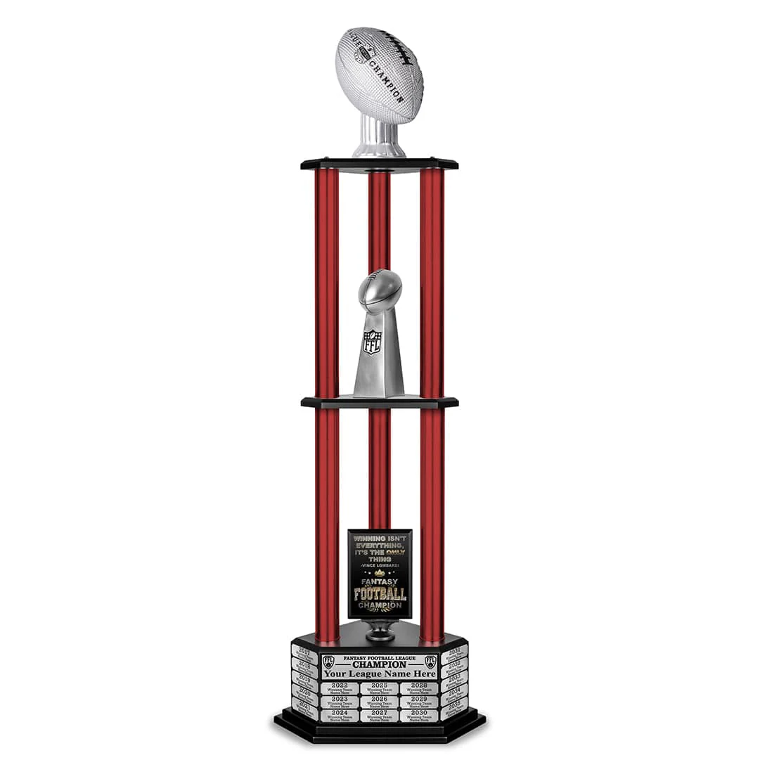 26"-56" Perpetual Fantasy Football Trophy - Silver Football - Image 30