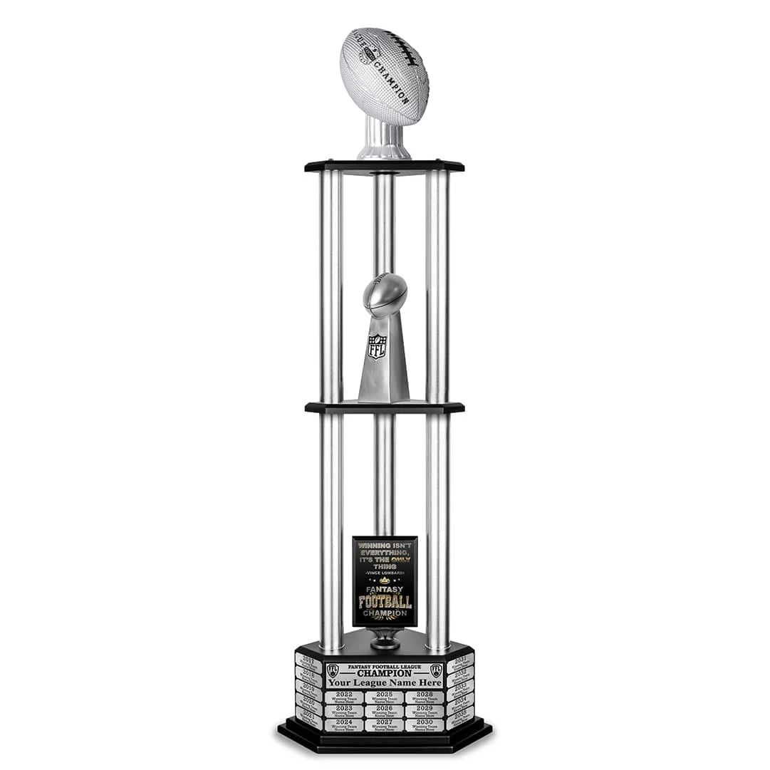 26"-56" Perpetual Fantasy Football Trophy - Silver Football - Image 31