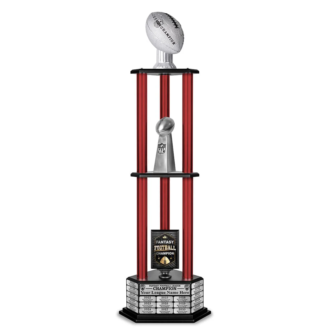 26"-56" Perpetual Fantasy Football Trophy - Silver Football - Image 32