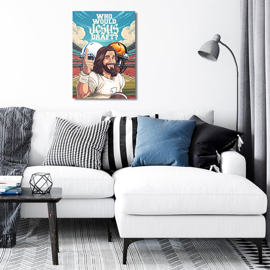 Who Would Jesus Draft Helmets - Metal Wall Art - Image 4
