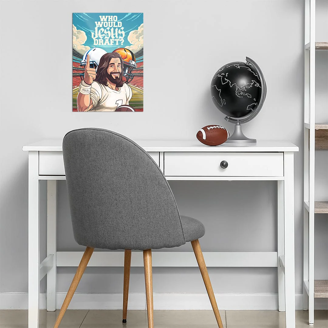 Who Would Jesus Draft Helmets - Metal Wall Art - Image 5