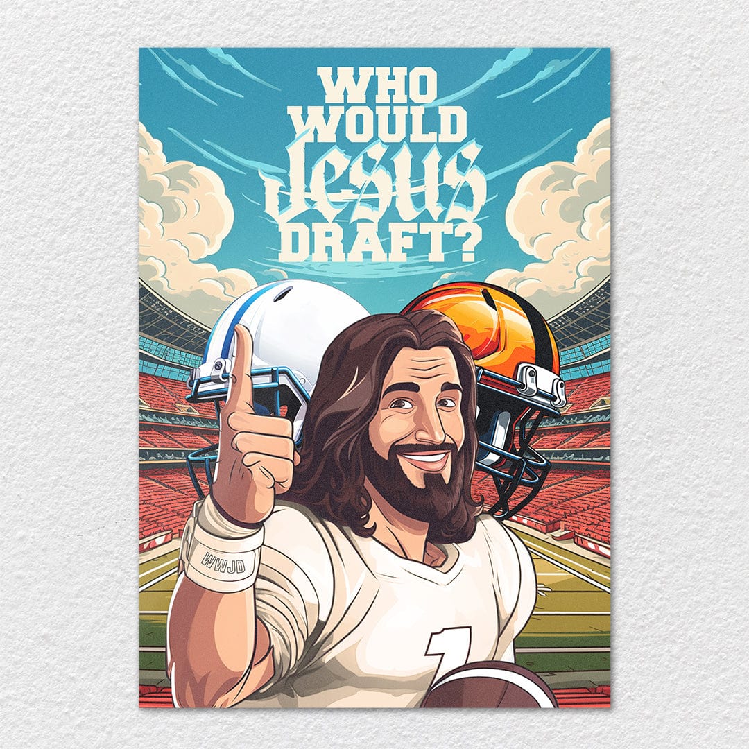 Who Would Jesus Draft Helmets - Metal Wall Art - Image 7