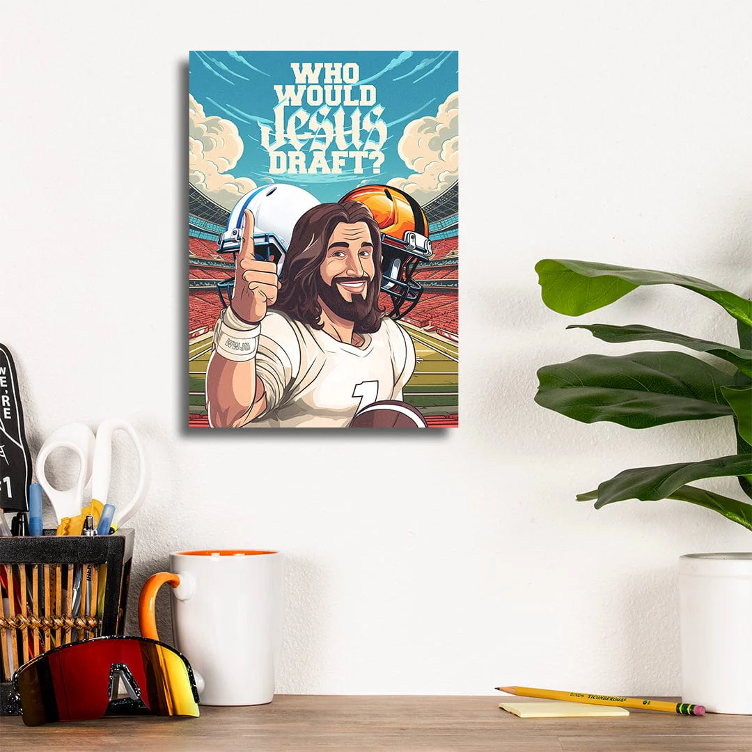 Who Would Jesus Draft Helmets - Metal Wall Art - Image 8
