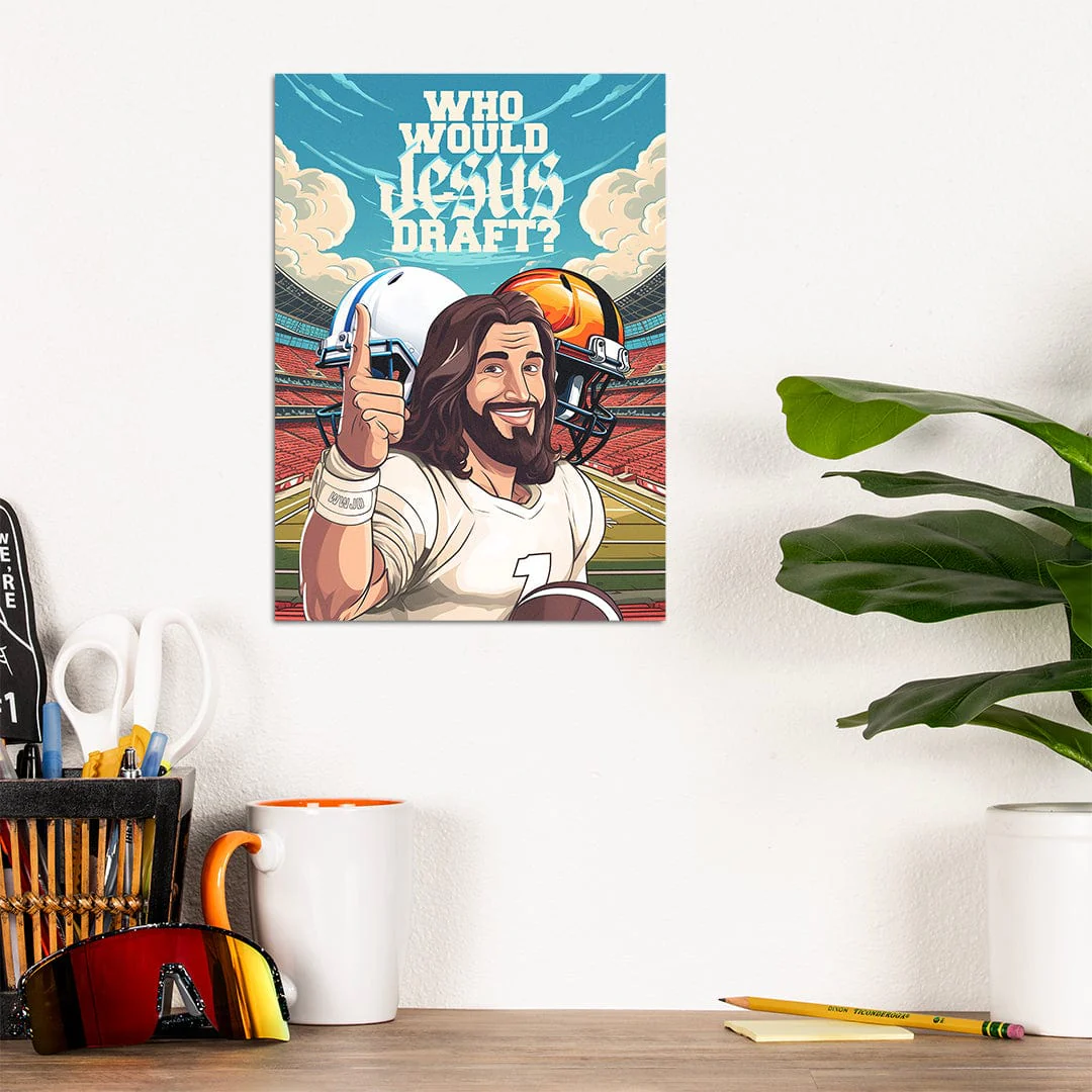 Who Would Jesus Draft Helmets - Metal Wall Art - Image 9